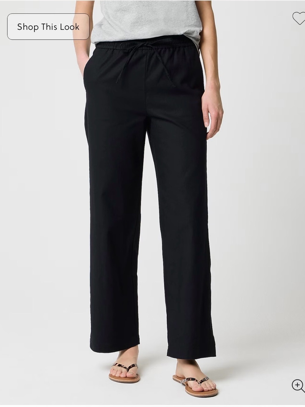 J. Crew Black Wide-Leg Pull-On Pants